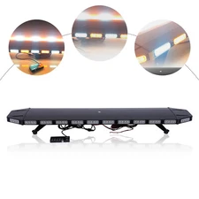 47" 104W LED Strobe Light Bar Emergency Beacon Hazard Warning Flash Amber White