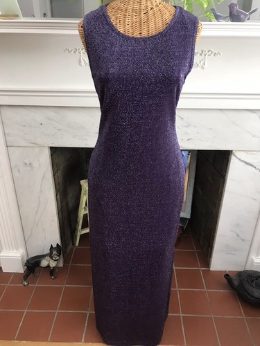 Jazz Purple Sparkly Slinky Maxi Dress 