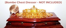 Dollhouse Miniatures Vanity Tray Set Mirror Brush Comb 1:12 Scale Gold-OOAK New 