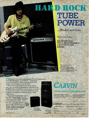 CARVIN GUITARS/AMPS - IZZY STRADLIN of GUNS N' ROSES -  1988 Print Ad