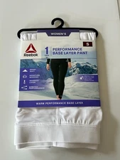 Reebok Women's Warm Performance Base Layer Pants Size Small White Brand NEW