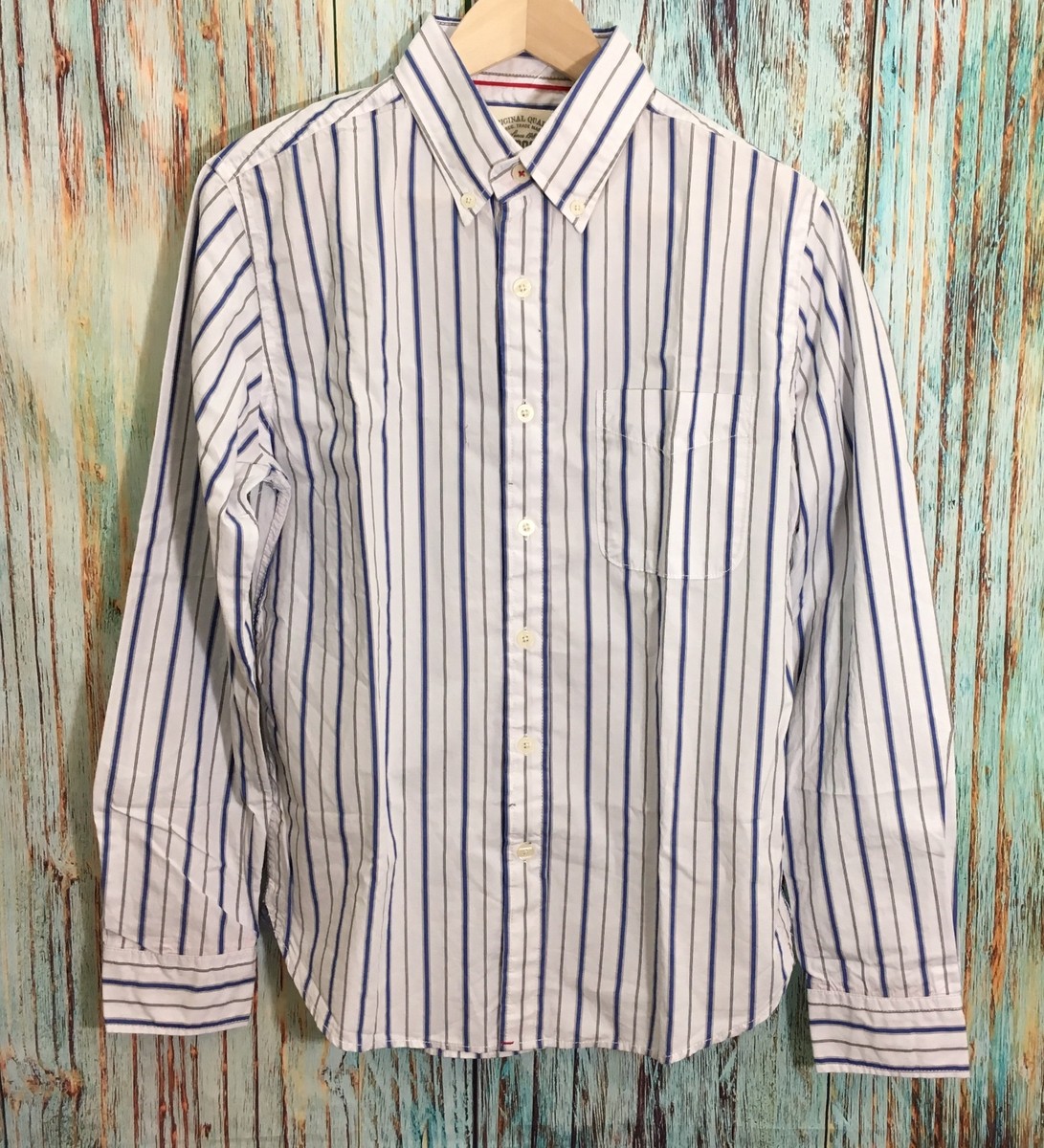 aeropostale dress shirts Aeropostale Mens Dress Shirt Blue Ribbed Stripe Look Size Large Long Sleeved
