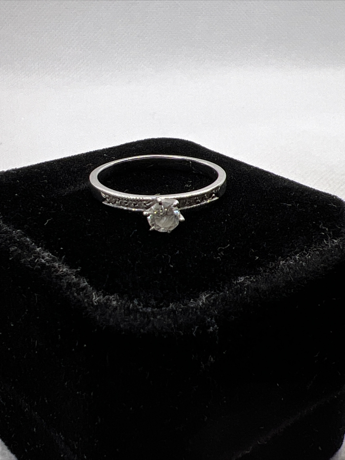 Solid 14K White Gold Solitaire Diamond Engagement… - image 11