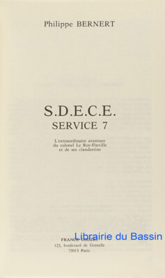 S.D.E.C.E. Service 7 Philippe Bernert 1981