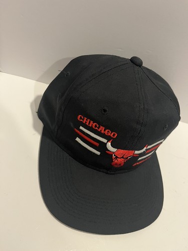 Vintage 80s NBA Official Chicago Bulls SnapBack Hat Cap Black HTF 90s Y2K Logo - Picture 12 of 12
