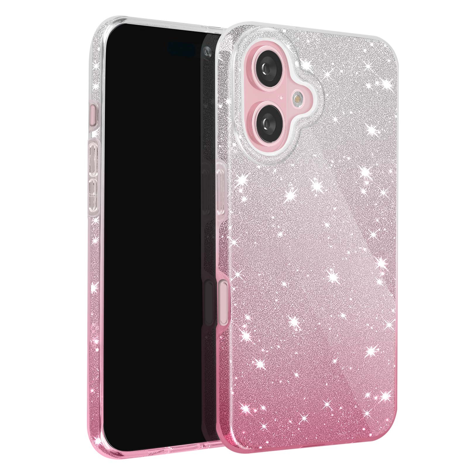 Coque iPhone 16 paillettes Avizar : écrin hybride glamour rigide aux reflets fins