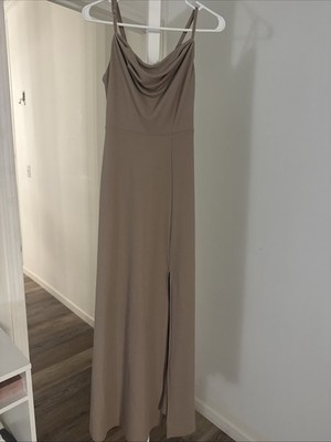 Birdy Grey Women's Dress Size Xs Almond Color Sleeveless Dress with Slit