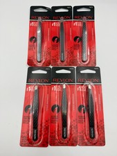 6 PACK Revlon Slant Tweezer Stainless Steel 74210 Accurate Tweezing