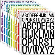10 Color Colored Letter Stickers - 2 Inch 1 Inch Large Self Adhesive Vinyl Stick