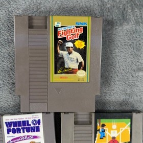 NES Game Lot 5 Kung Fu Baseball Fighting Golf Wheel of Fortune Pictionary