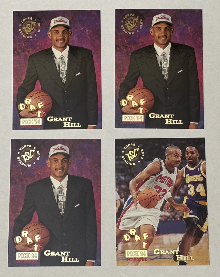 LOTE DE TARJETAS DE NOVATO GRANT HILL (¡16!) Pistones HOF SP, cubierta superior, aros y MÁS CASI NUEVO+ Foto 4 de 4