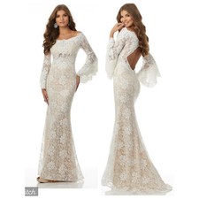 Stunning Mori Lee Madeline Gardener Crochet Lace Boho Wedding Gown