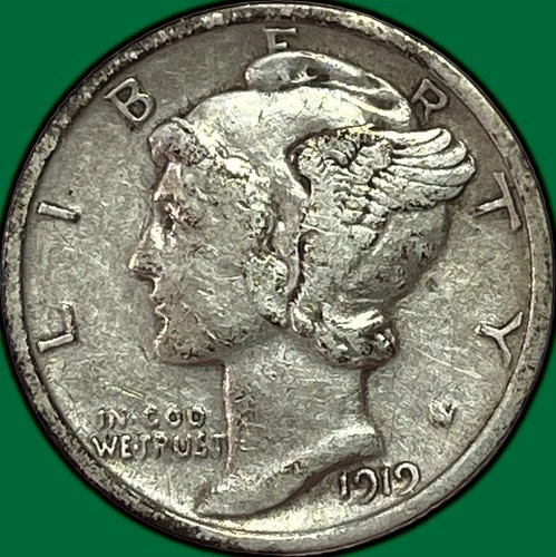 1919 Mercury Dime Very Fine VF Coin #36888