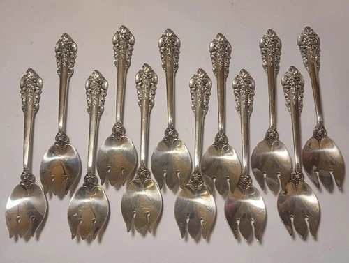Grande Baroque by Wallace Sterling Silver Set of 12 Ice Cream Forks 5 1/2" 352 g