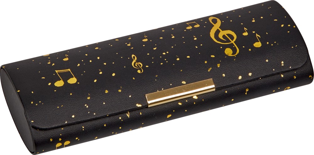 Schwarz/Gold Brillenetui Mit Putztuch "Noten Allover" - All About Music - Image 6