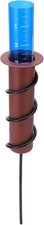 Rain Gauge Outdoor Freeze Proof Plastic Tube with Black Spiral Stand Adjustable
