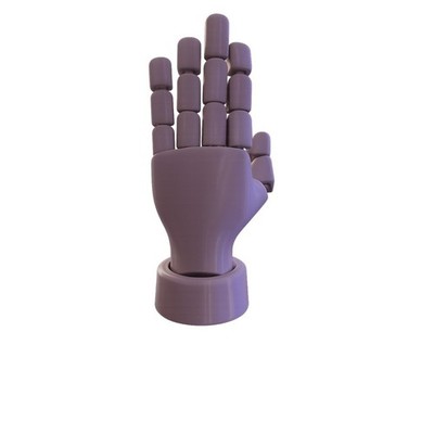 Unbranded Articulated Hand Model Unisex OS Mauve Purple Excellent 3D Printed Art