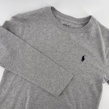 Polo Ralph Lauren Kids Long Sleeve T Shirt Gray Cotton Pony Logo S Top
