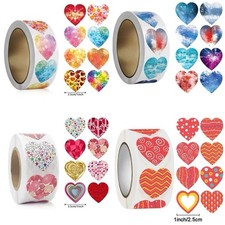 100 Heart Stickers Labels Love Envelope Seals Craft Cards Wedding Valentine Gift