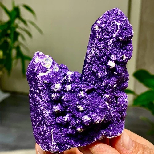 144G Natural purple fluorite wrapped candle crystal cluster mineral crystals