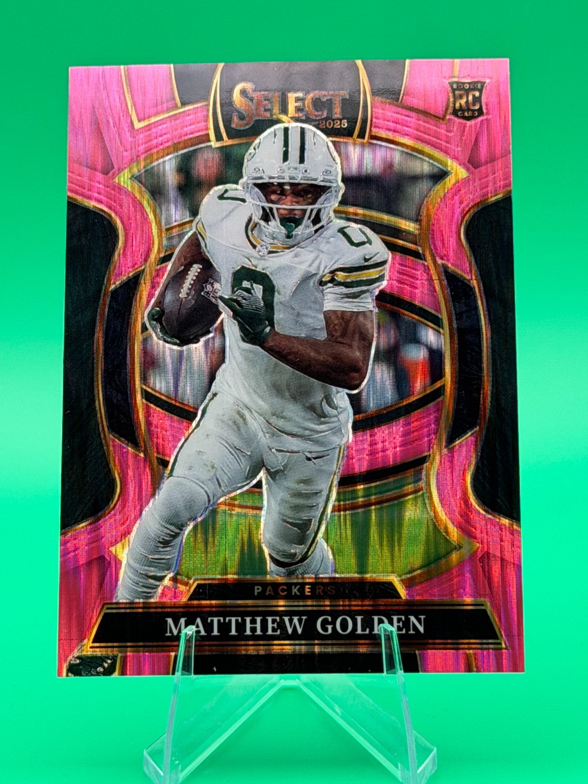 2025 Panini Select Matthew Golden #66 Concourse Pink Shock Prizm (RC) Packers