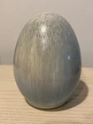 Modern ROOKWOOD 5” Hand thrown Egg Pottery Blue Glaze Signed