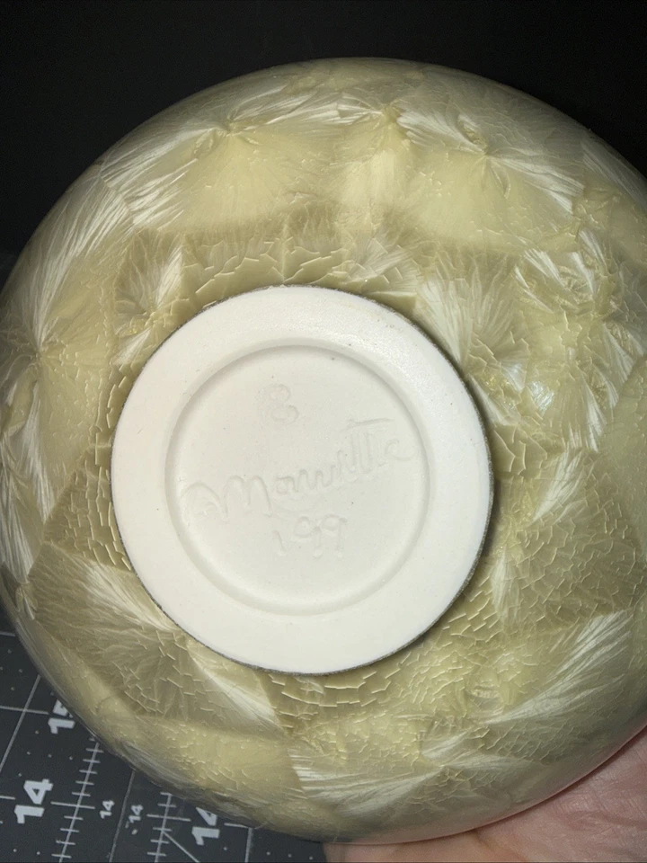 Hermoso cuenco de esmalte cristalino Flambeaux de cerámica artística 5x7 Foto 4 de 4