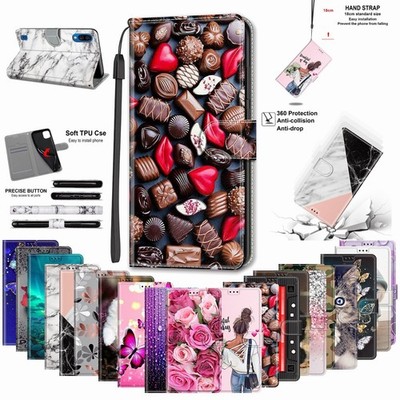 For iPhone 14 13 12 11 Pro Max PU Leather Stand Pattern Wallet Case Phone Cover