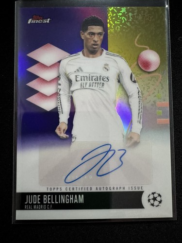 2025 Topps Finest UCC Jude Bellingham #BA-JB Auto Purple Refractor /75