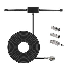 Indoor Fm Radio Antenna with 4 Adapters 75 Ohm for Home Stereo Receivers