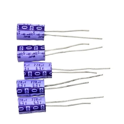 25 Pack 220uF 6.3V Matsushita Japan 85°C Electrolytic Capacitors (8.5mmx14mm)