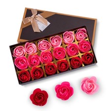 Rose Flower Bath Soap with Real Rose Petals and Floral Scented Bath Soap