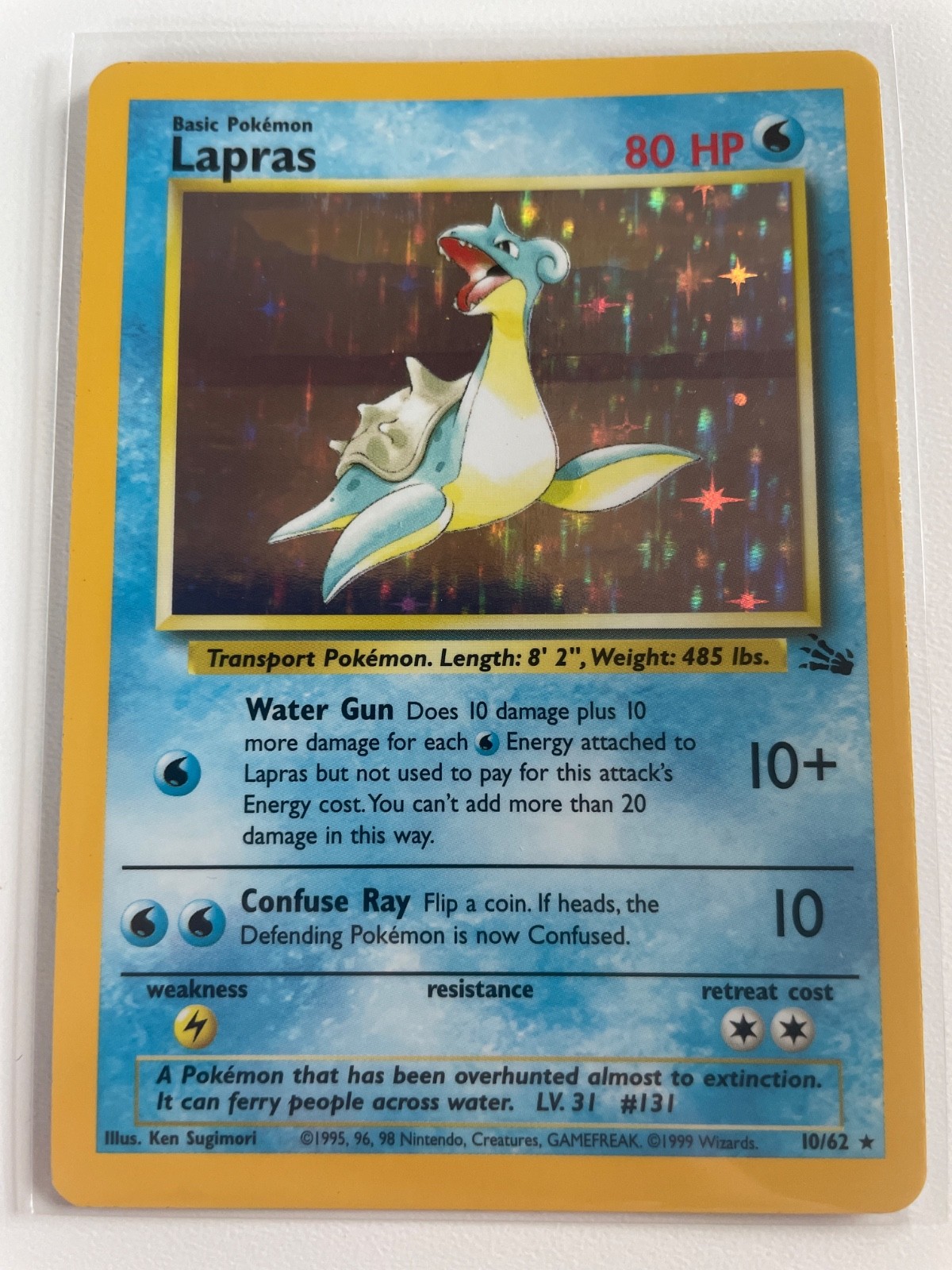 Lapras 10/62 Fossil Holo LP