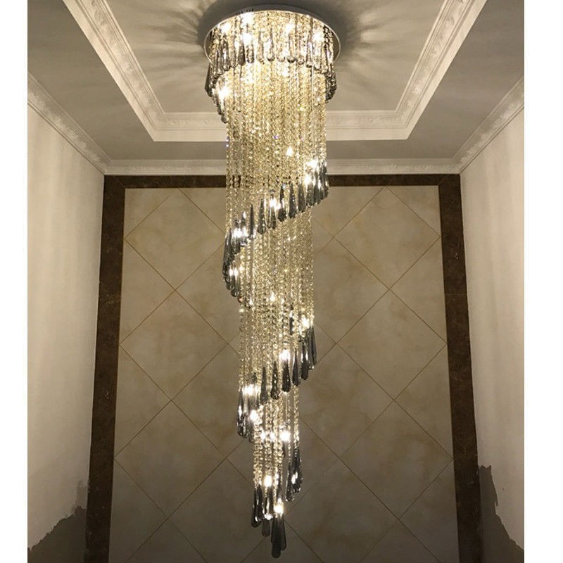 Villa Crystal Bead Ceiling Lamp Lighting Chandelier Stair Pendant Light Fixture