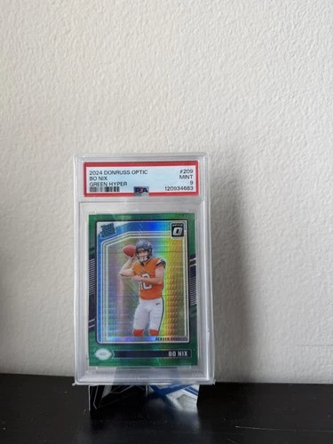 2024 Panini Donruss Optic Green Hyper Bo Nix #209 PSA 9 Denver Broncos NFL