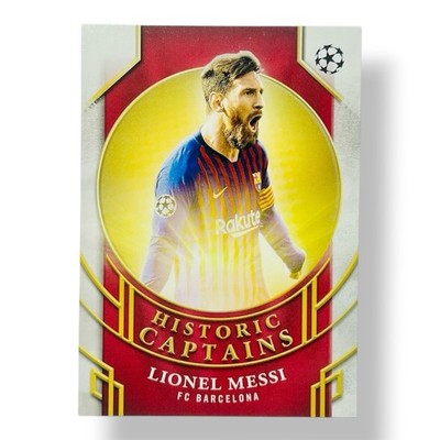 Lionel Messi Topps UEFA 2024/25 Historic Captains HC-4 FC Barcelona Insert Card