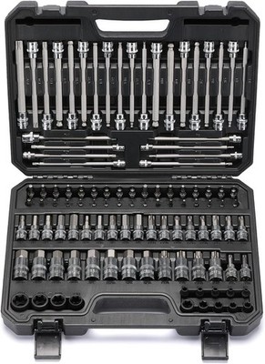 Mayouko 107-Piece Bit Socket Set, 1/4'', 3/8'' and 1/2'' Drive, One Size 