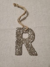 Pottery Barn German Glitter Gold Letter Ornament R Avalable 4.5"