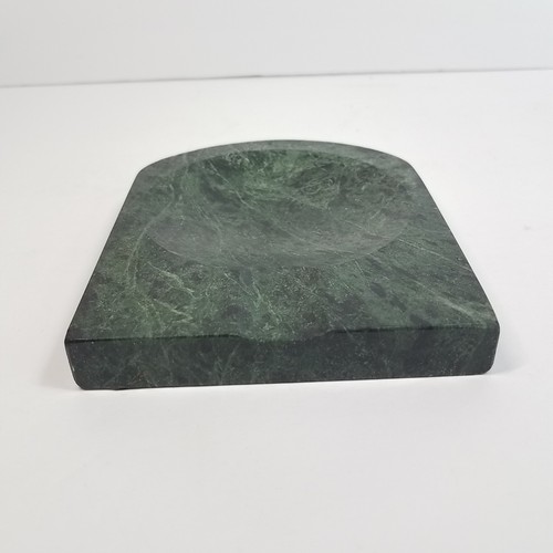 Cenicero pesado vintage de mármol verde pipa reposa cigarros MCM 5,5" x 4,5" x 0,75" - Imagen 3 de 8
