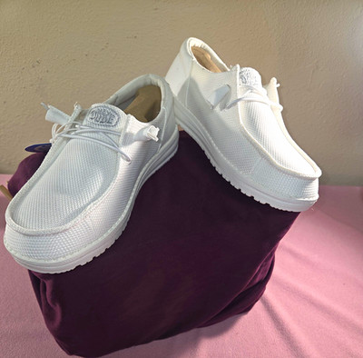 HEYDUDE Wendy Funk Mono White Mesh Slip-On Lightweight Comfort Men s US 9