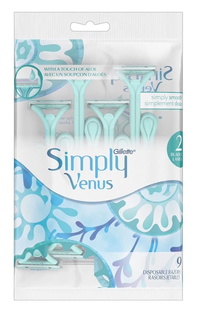 GILLETTE WOMENS SIMPLY VENUS DISPOSABLE RAZORS 9 COUNT