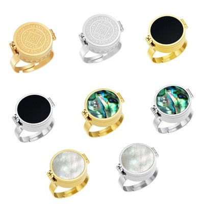 Travel Outdoor Ring Stainless Steel Finger Wear Featuring Invisible Lip Care Box