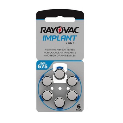 6 Rayovac Implant Pro Size 675 MF PR44 Batteries Hearing Aid Cochlear Implants