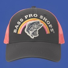 Bass Pro Shops Embroidered Pink With Dark Blue Youth Trucker Hat 