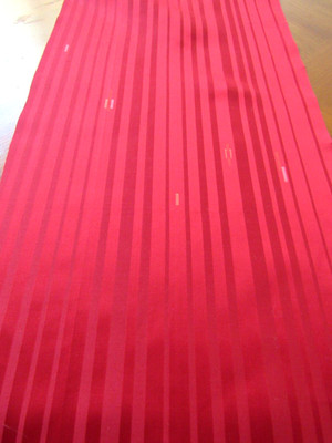 Red Shima Donsu Shine Smooth Japanese Kimono Fabric 100% Silk 54'' L #I-29