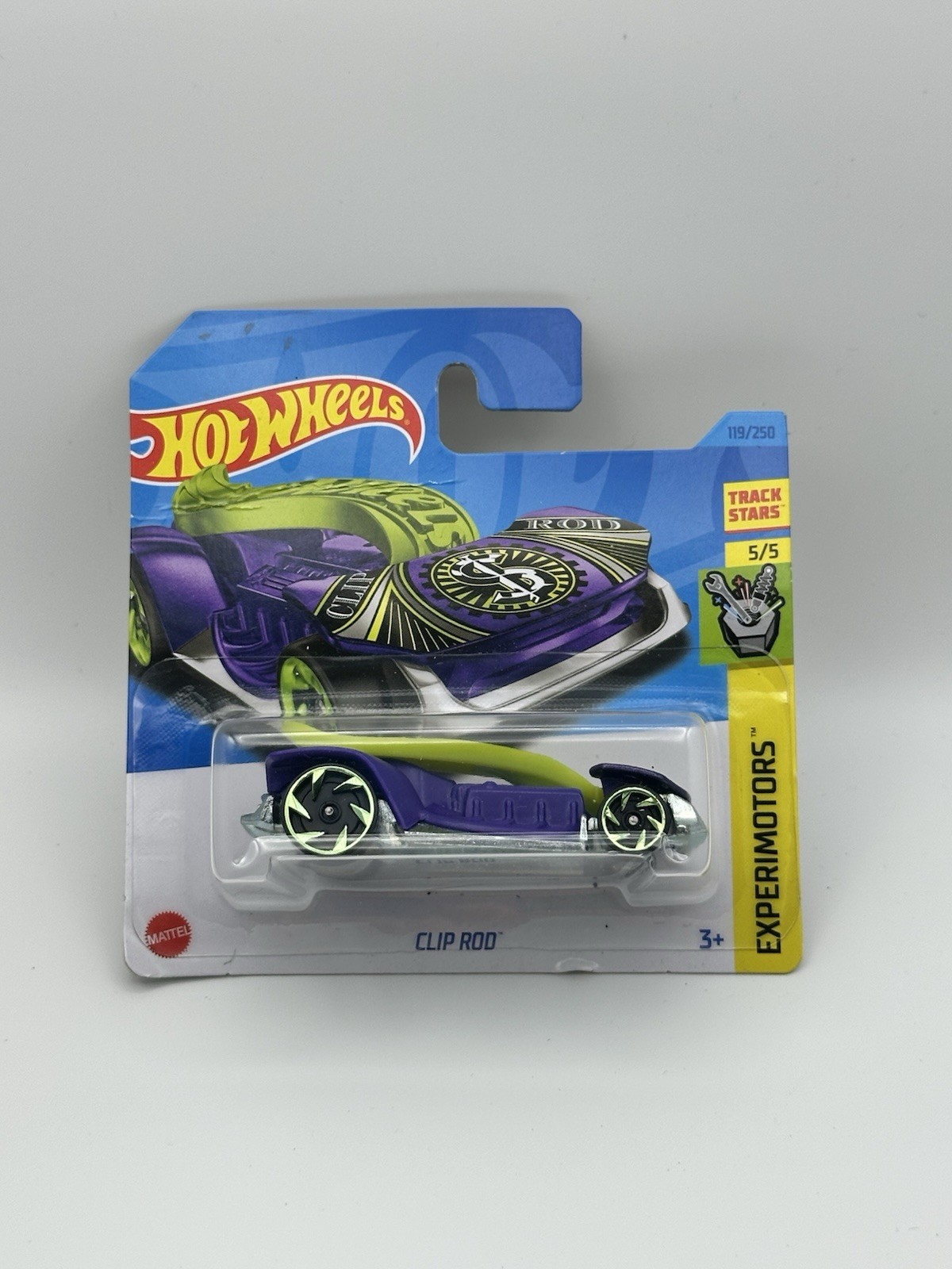 2023 Hot Wheels Experimotors 5/5, Clip Rod, Green, Short Card