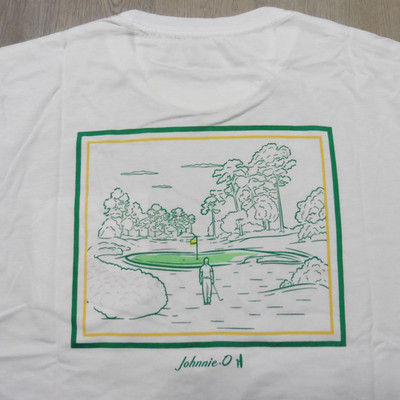JOHNNIE O Mens M MEDIUM T SHIRT MAJOR MOMENT GOLF TEE DALE 2.0 WHITE GREEN