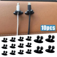 10x Car Interior Hooks Wire Cable Holder Clip Charger Line Organizer Accessories