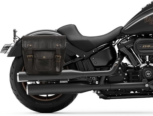 Handmade Leather Motorcycle Pannier Bag Motorcycle Storage Pouch Side Saddle Bag - Picture 7 of 24