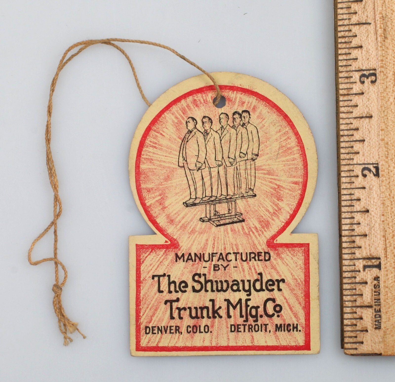 Etiqueta de equipaje vintage Samson precio Shwayder Brothers Trunk Co. Samsonite Denver
